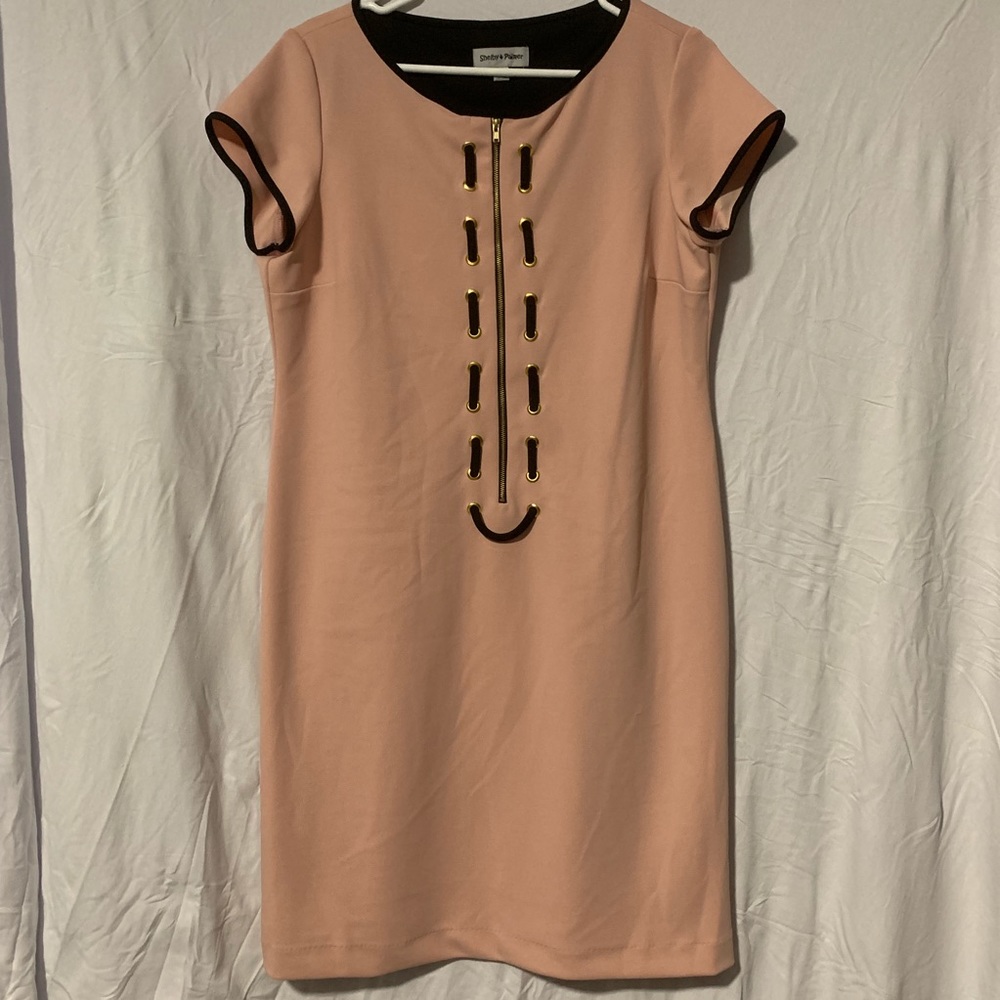 Shelby & Palmer | Pink Dress (Black/Gold Detail)